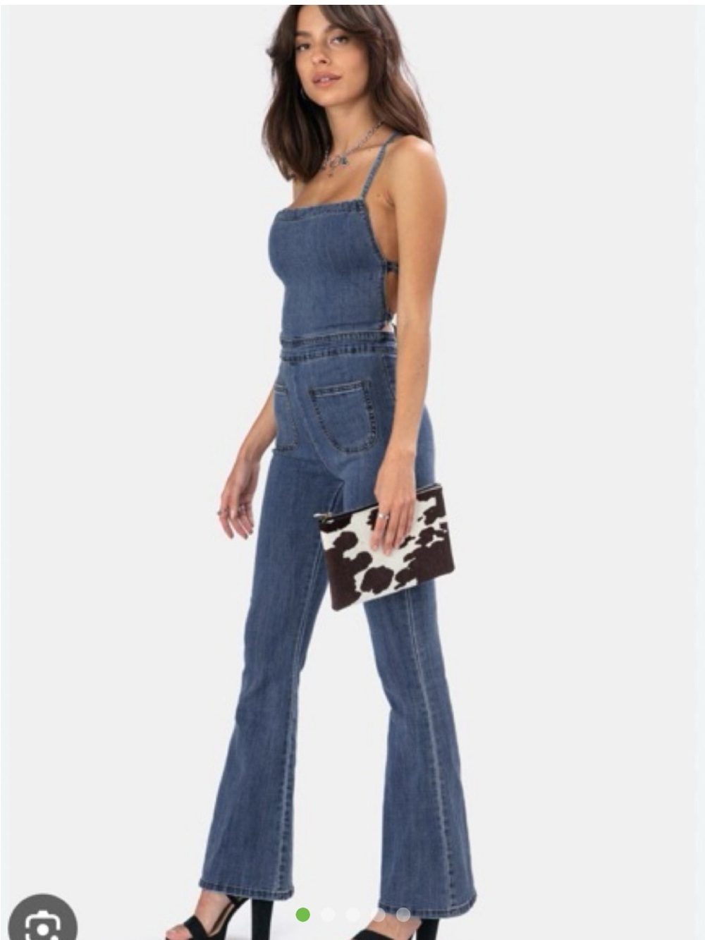 Adika Blue Denim Strapless Jumpsuit